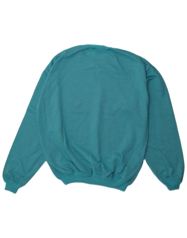 Felpa grafica da uomo VINTAGE maglione XL cotone blu