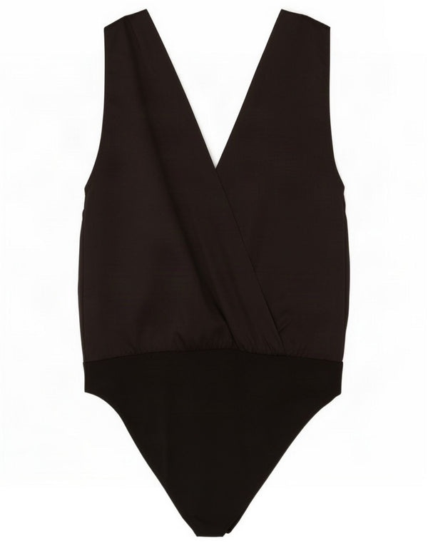 Body senza maniche da donna Zara UK 14 grande poliestere nero