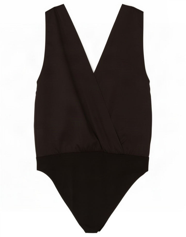 Body senza maniche da donna Zara UK 14 grande poliestere nero
