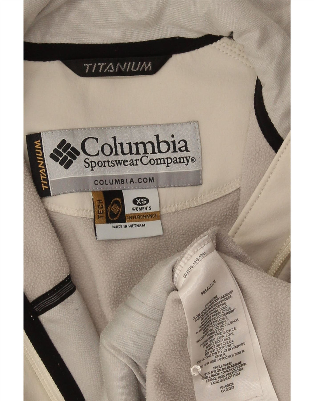 Giacca a vento Columbia da donna in titanio UK 6 XS nylon grigio