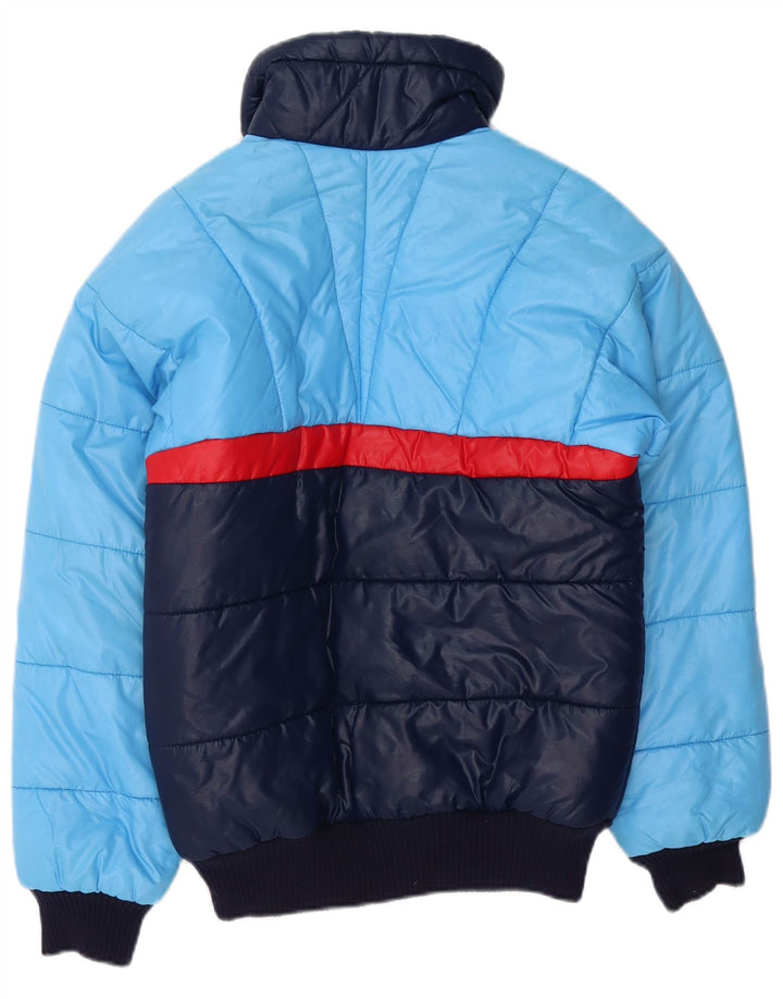 Giubbotto Imbottito Uomo VINTAGE IT 46 Small Blu Colourblock Poliammide