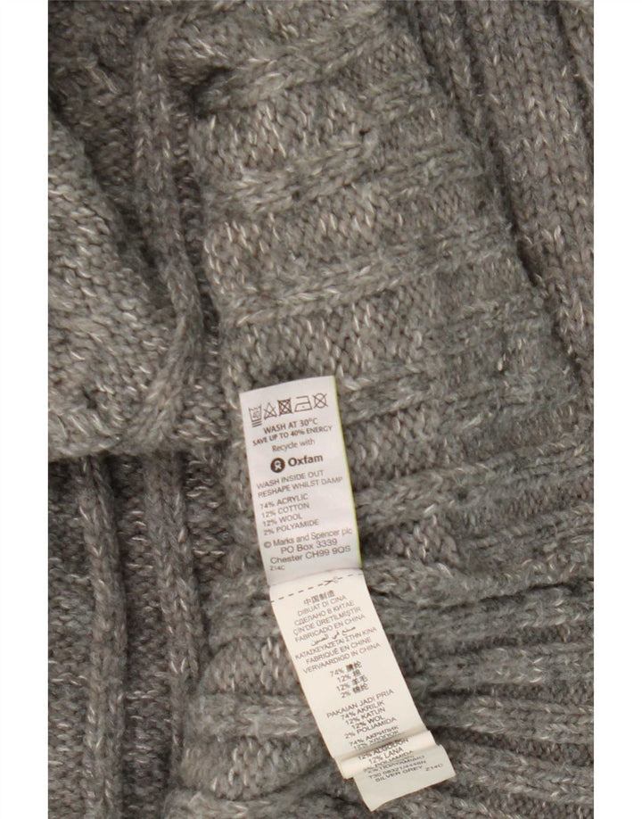 Maglione da uomo Marks & Spencer con zip e collo XL in acrilico grigio