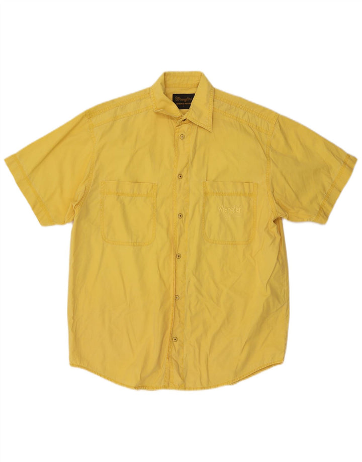 Camicia a maniche corte da uomo Wrangler piccola in cotone giallo