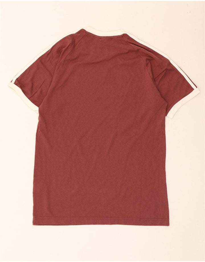 T-shirt Adidas da uomo Top Small in cotone color block marrone