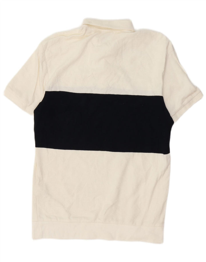 Polo Zara da uomo piccola in cotone color block bianco