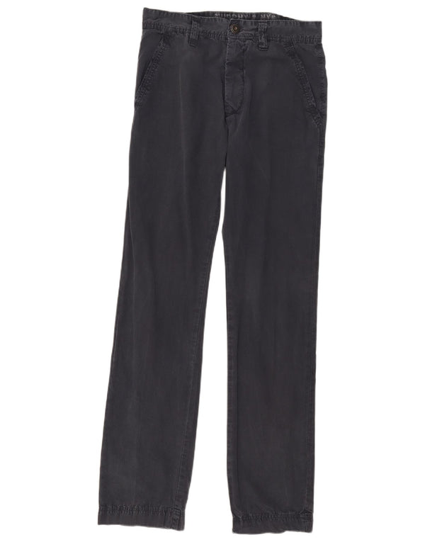 Pantaloni chino dritti da uomo Murphy & Nye W31 L33 cotone blu navy