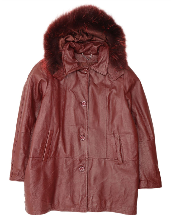Cappotto oversize con cappuccio da donna Privilegi IT 42 Borgogna medio