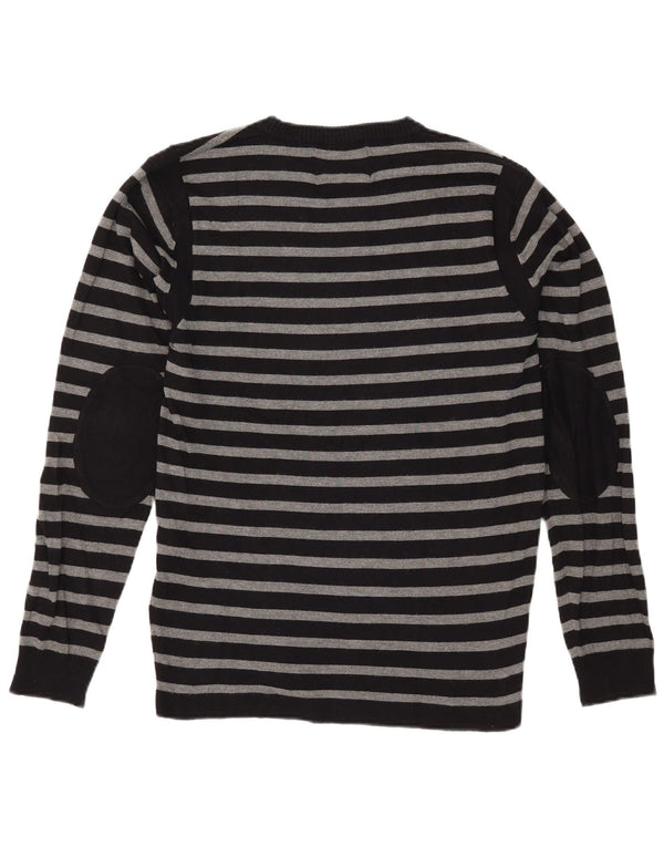 JACK & JONES Maglione da uomo girocollo a righe grandi nere