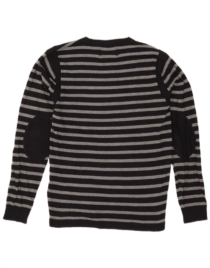 JACK & JONES Maglione da uomo girocollo a righe grandi nere