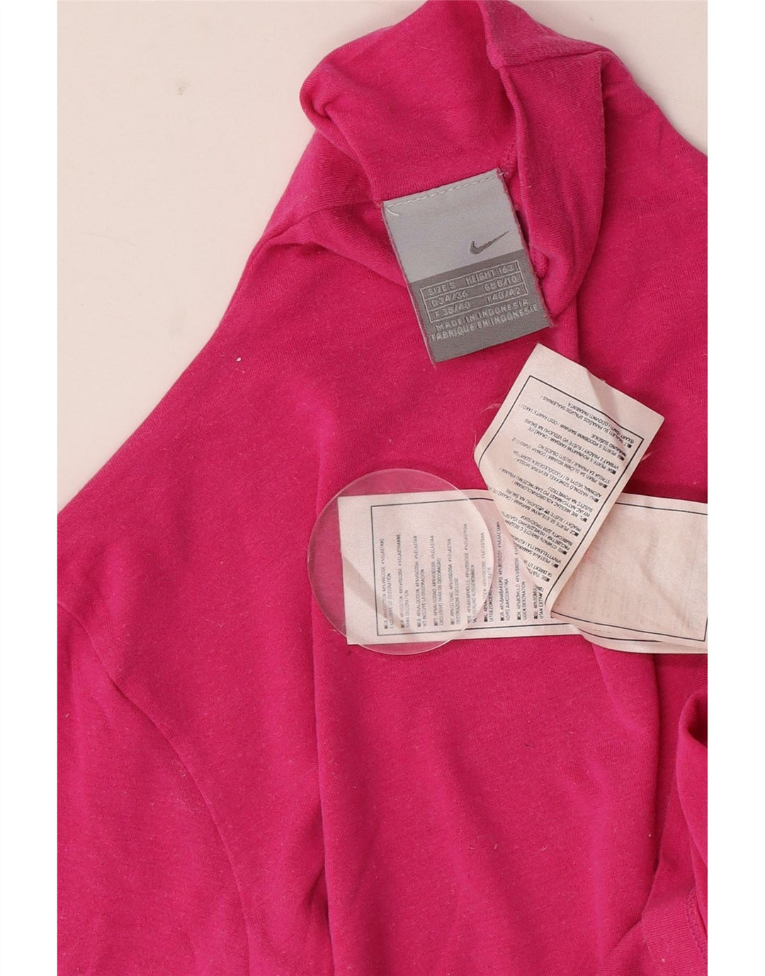 Top Nike da donna a maniche lunghe UK 8/10 piccolo cotone rosa