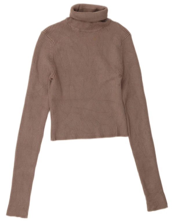 Maglione corto da donna Zara con collo alto, UK 10, piccolo in viscosa grigia