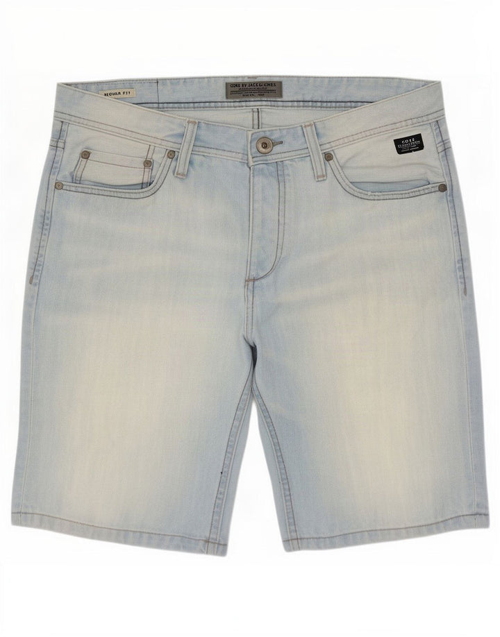 Pantaloncini di jeans da uomo Jack & Jones grandi W34 cotone blu