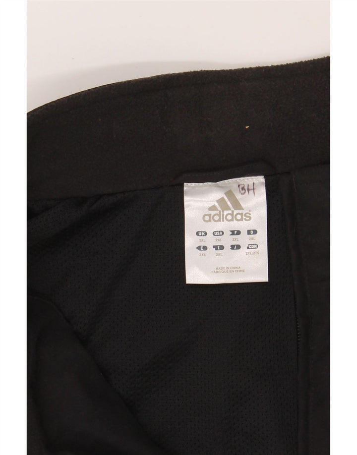 ADIDAS Mens Idaho Basketball Tracksuit Top Jacket 2XL Black Polyester Vintage Adidas and Second-Hand Adidas from Messina Hembry 