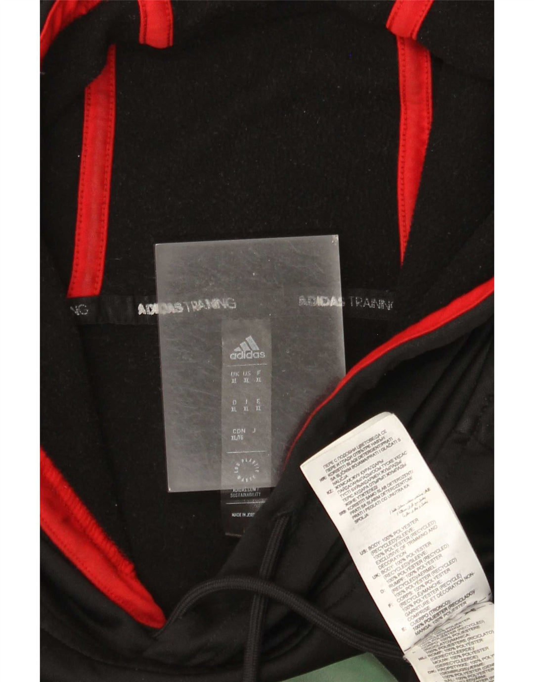 Felpa con cappuccio grafica da uomo Adidas XL poliestere nero