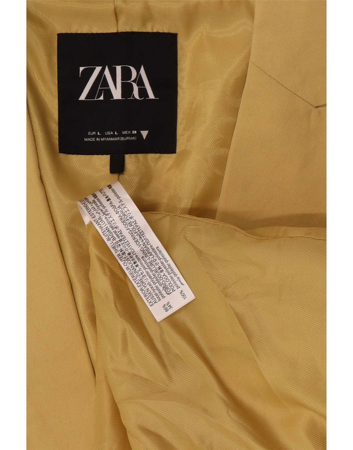 Giacca blazer a 2 bottoni da donna Zara UK 16 grande Lyocell giallo