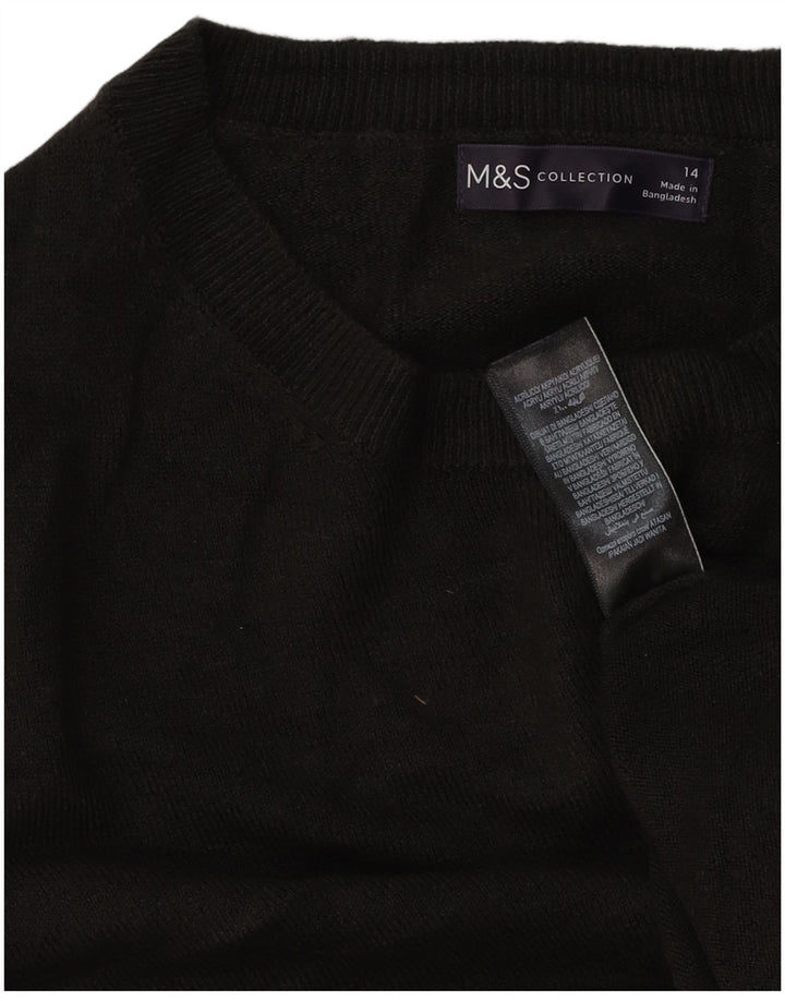 Maglione maglione girocollo da donna Marks & Spencer UK 14 acrilico nero medio