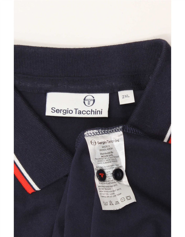 Polo da uomo Sergio Tacchini 2XL in cotone blu navy