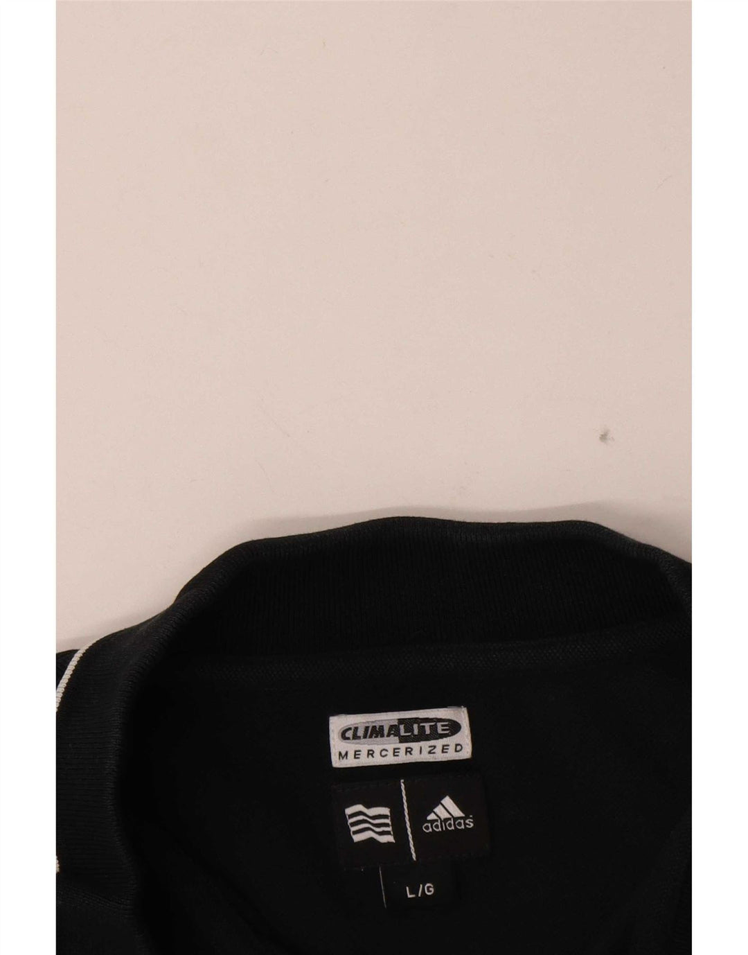 Polo Adidas Climalite da uomo grande in cotone nero