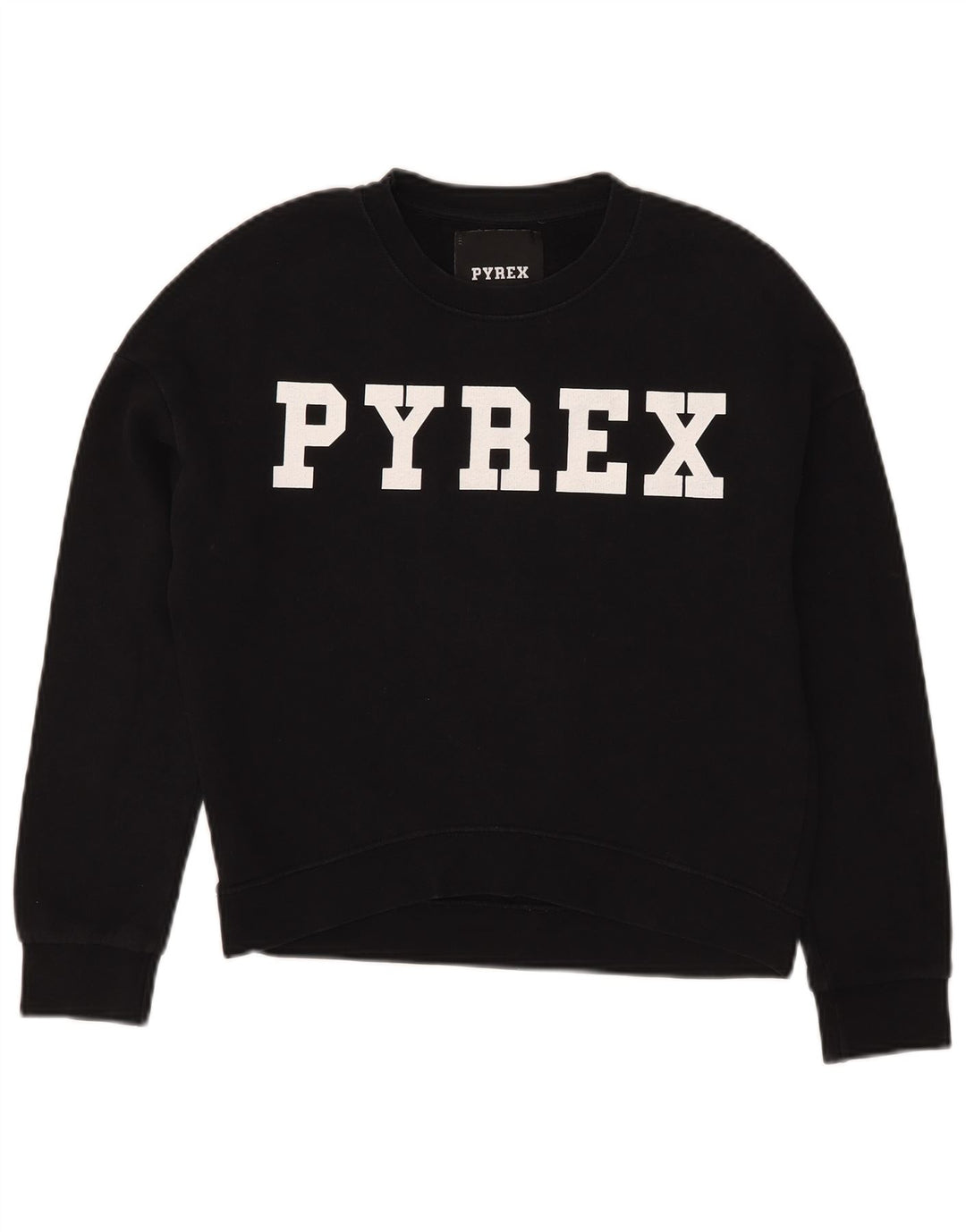 Pyrex Donna Felpa con grafica ritagliata oversize UK 6 XS Cotone nero