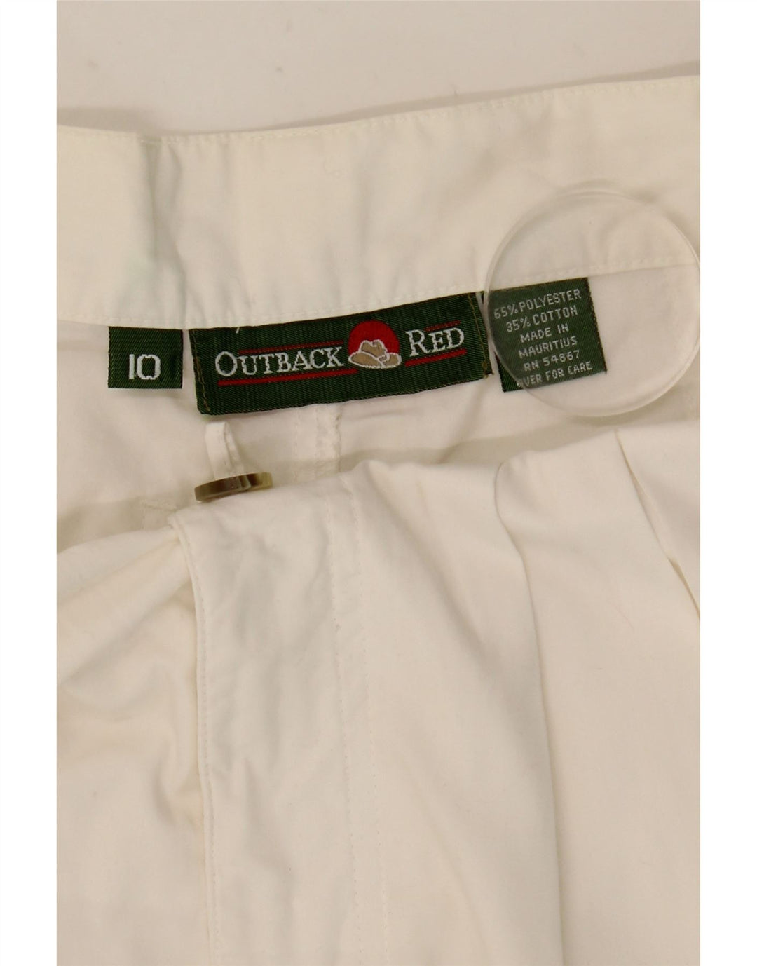 Pantaloncini chino a vita alta da donna Outback UK 10 piccoli W27 poliestere bianco