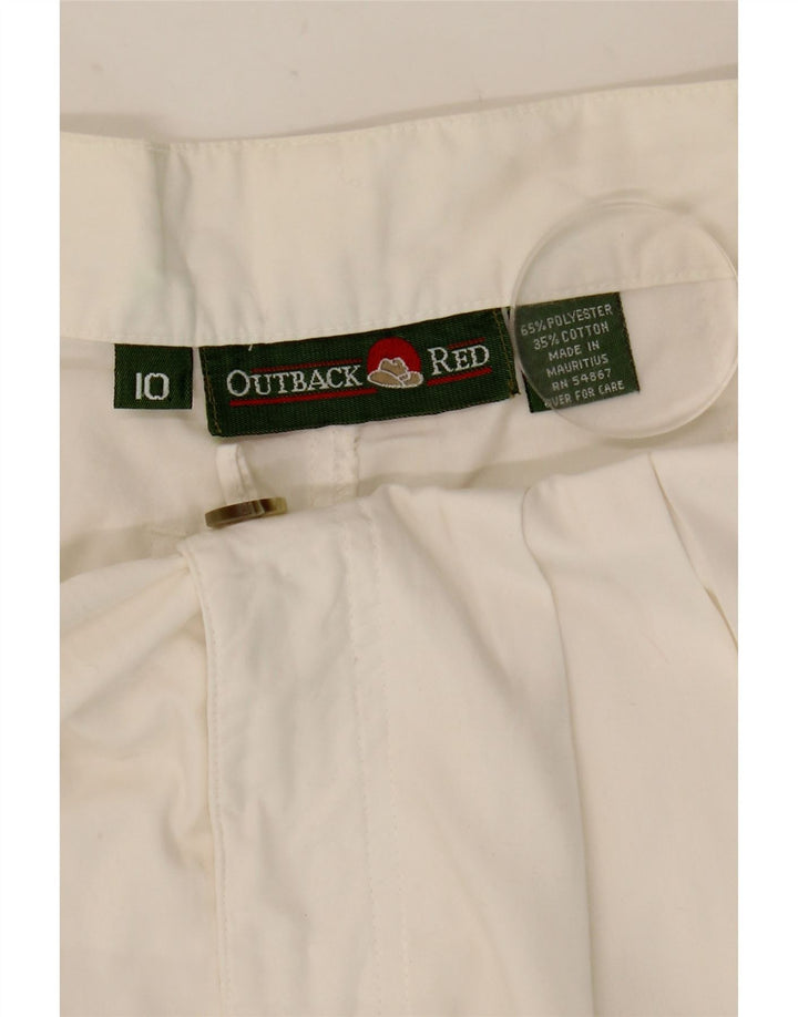 Pantaloncini chino a vita alta da donna Outback UK 10 piccoli W27 poliestere bianco