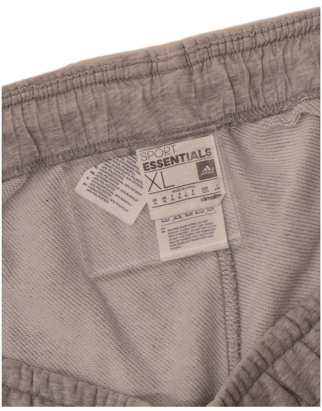 Pantaloncini sportivi Adidas Climalite da uomo XL in cotone grigio