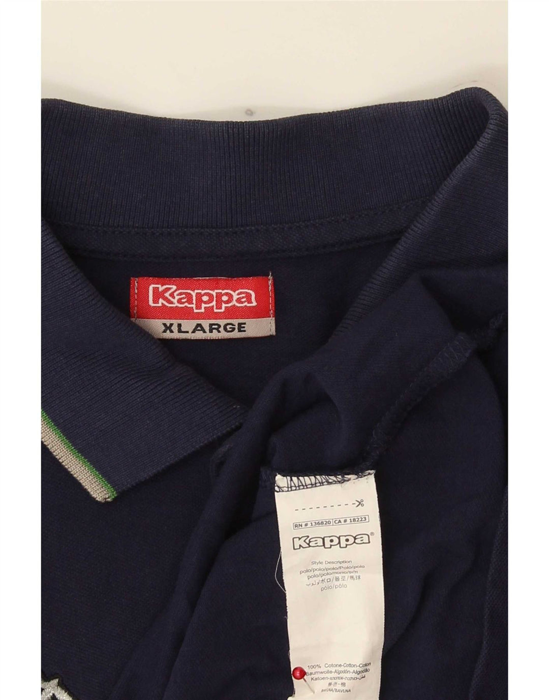 Polo Kappa da uomo XL in cotone blu navy
