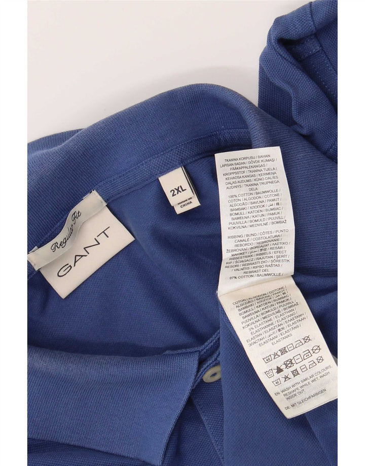 Polo Gant da uomo vestibilità regolare 2XL in cotone blu