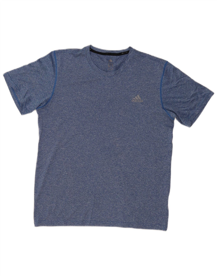 T-shirt ADIDAS da uomo Climalite Top in poliestere chiazzato blu medio