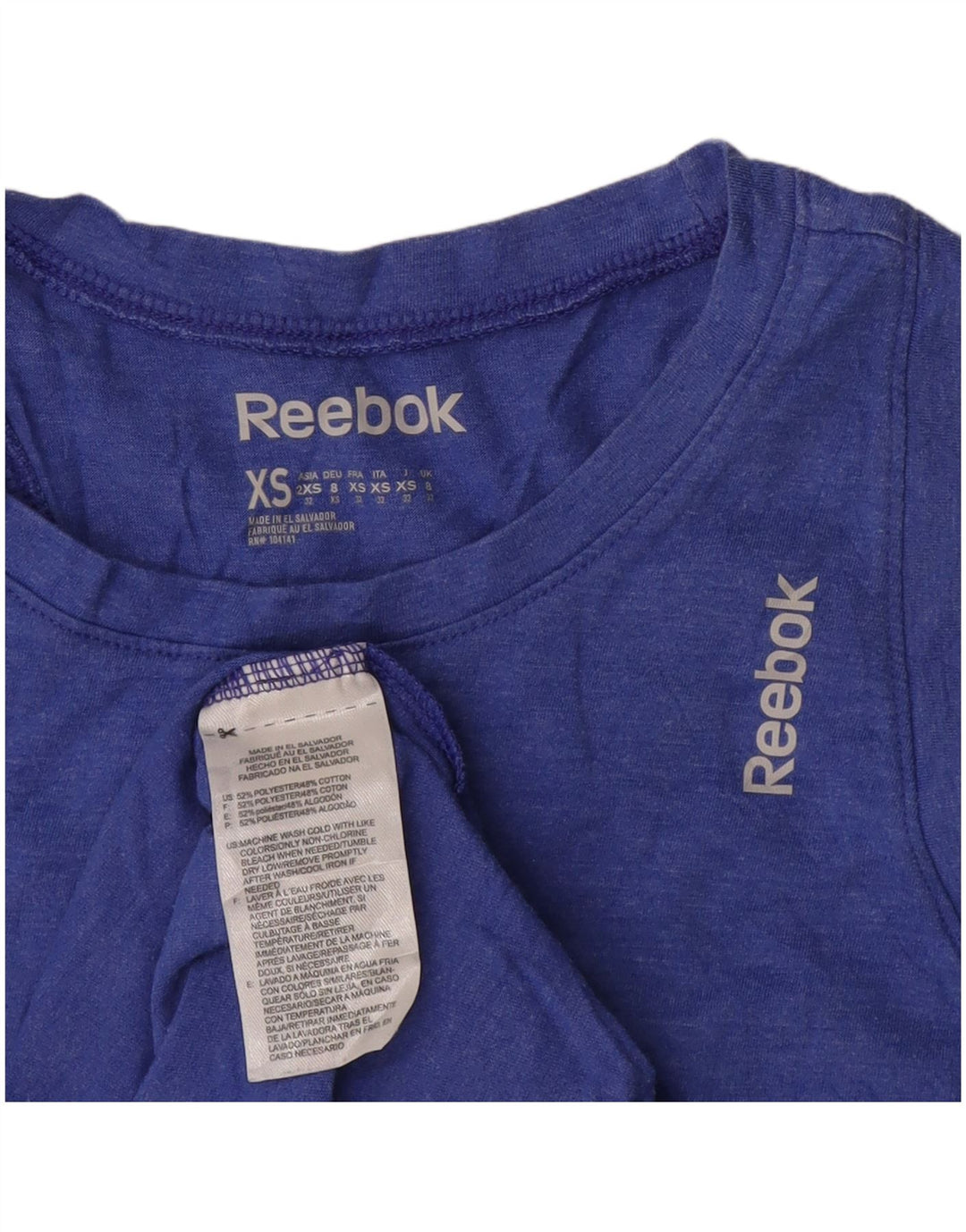 Canotta REEBOK da donna UK 8 Small Blu Poliestere