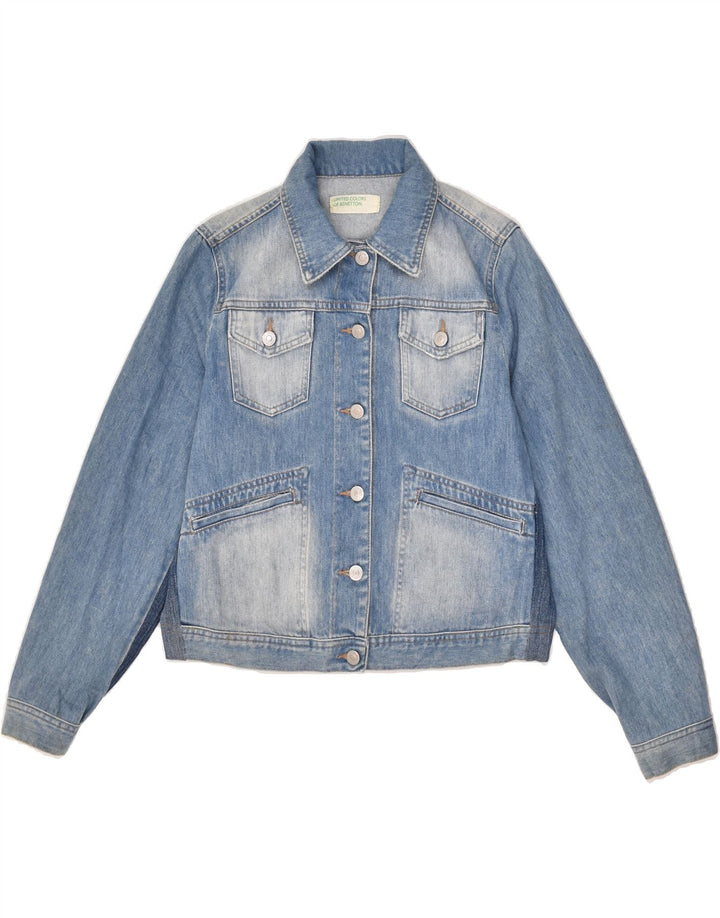 BENETTON Womens Denim Jacket UK 16 Large Blue | Vintage Benetton | Thrift | Second-Hand Benetton | Used Clothing | Messina Hembry 