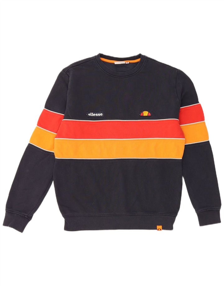 ELLESSE Felpa da uomo Maglione piccolo blu navy in poliestere color block