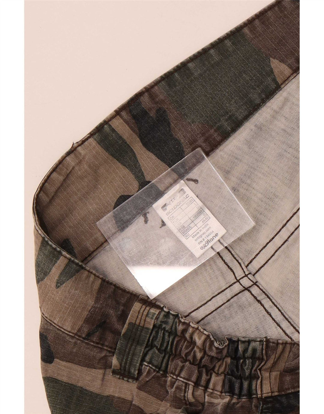 Pantaloncini cargo da uomo Solognac medi W34 in cotone mimetico multicolore