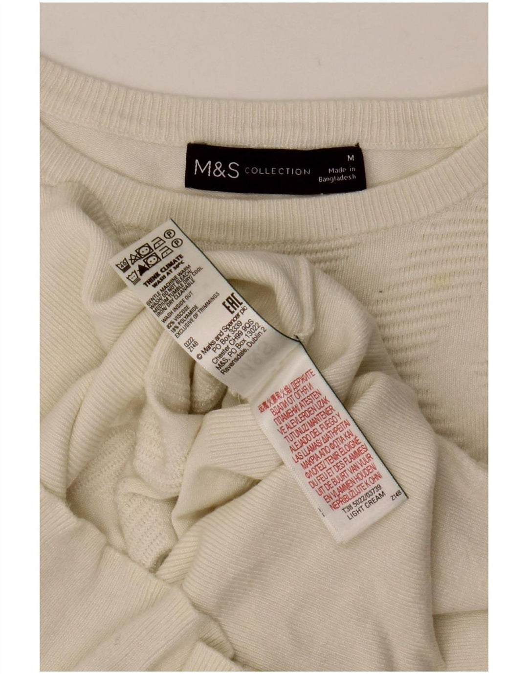 Maglione maglione con scollo a barca da donna Marks & Spencer UK 12 medio bianco sporco