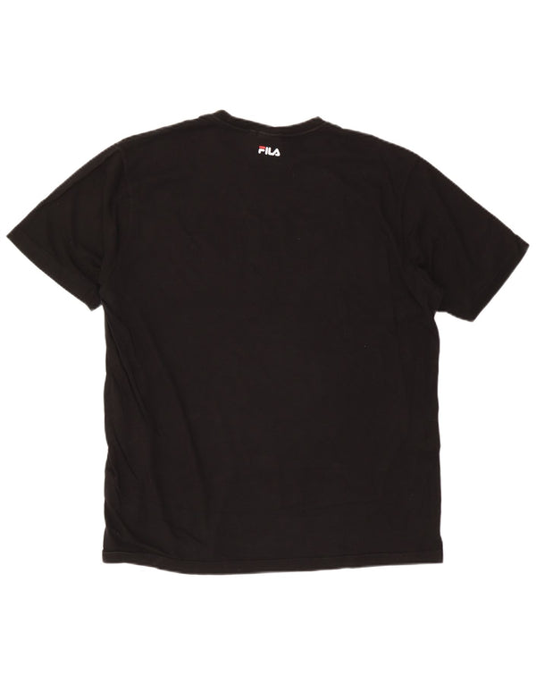 T-shirt grafica da uomo Fila Top XL in cotone nero