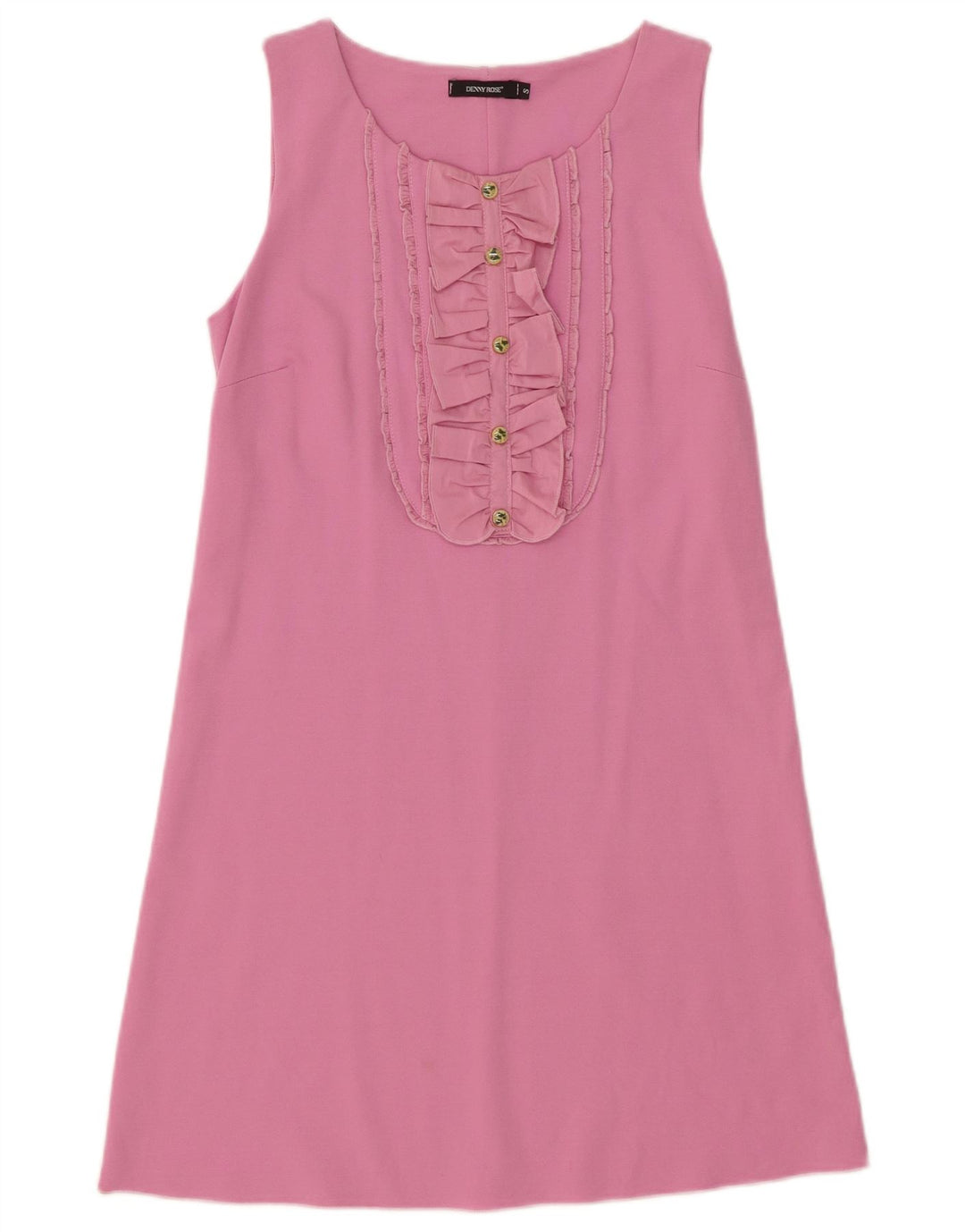 DENNY ROSE Abito basic senza maniche da donna UK 8 piccolo in viscosa rosa
