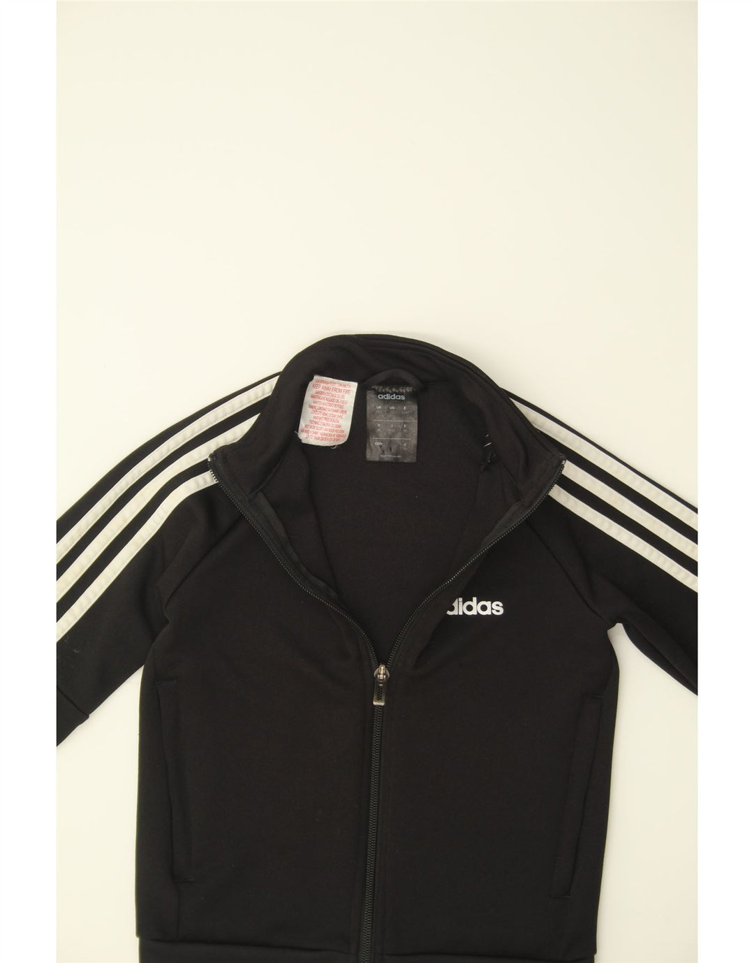 ADIDAS Boys Climalite Tracksuit Top Jacket 5-6 Years Black Polyester Vintage Adidas and Second-Hand Adidas from Messina Hembry 