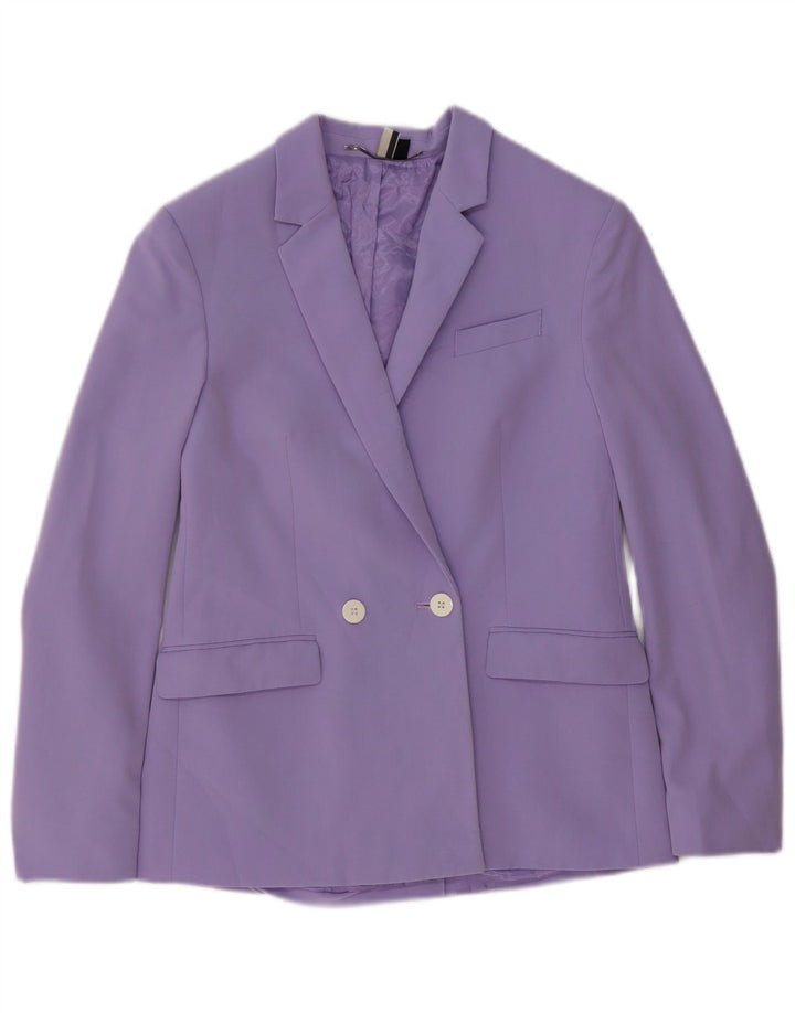 Giacca blazer doppiopetto da donna Topshop UK 8 piccola poliestere viola