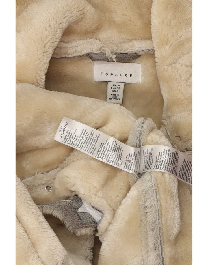 Giacca Sherpa oversize da donna Topshop UK 10 Small Poliestere grigio