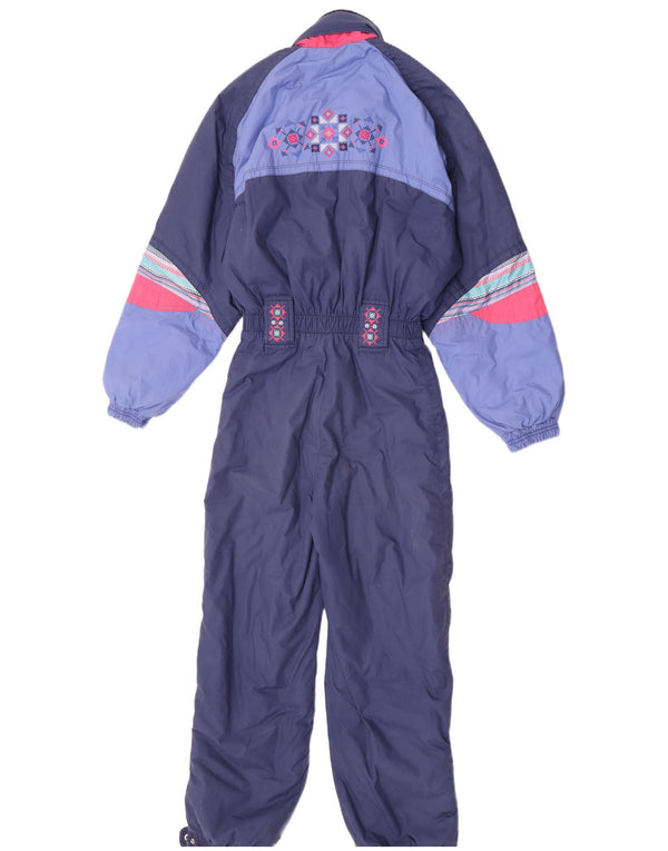 Tuta da sci con cappuccio da donna Diadora UK 10 Small Blu Navy geometrica