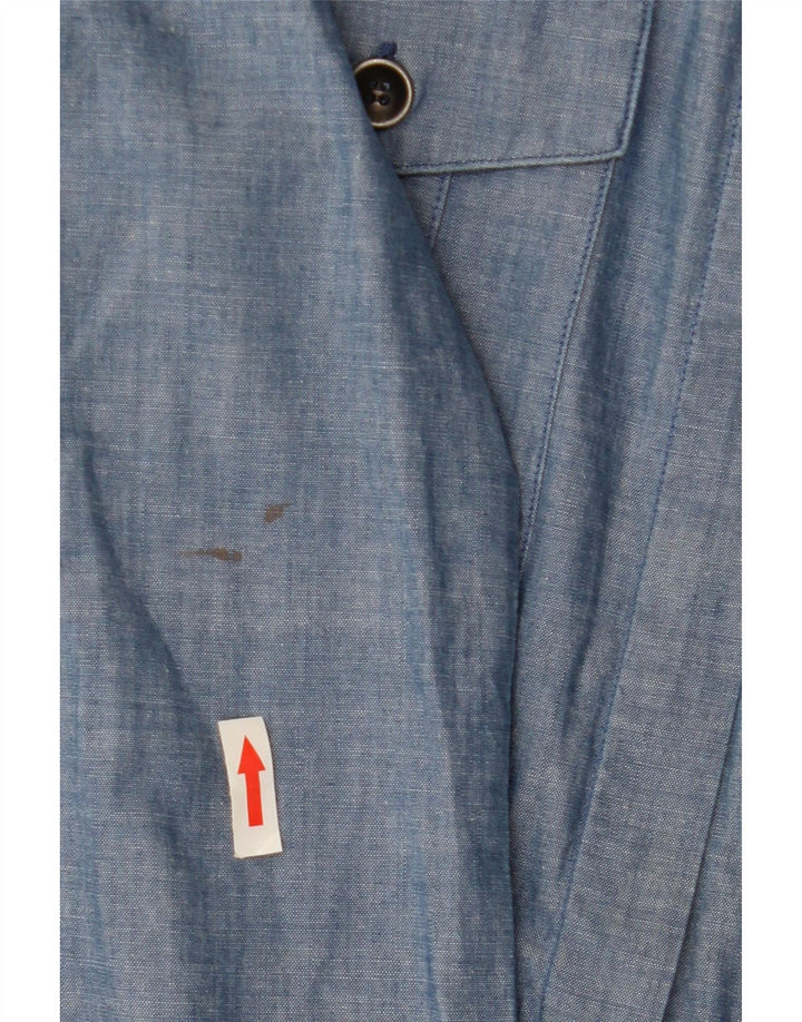 BLAUER Abito camicia pullover militare da donna UK 10 piccolo cotone blu