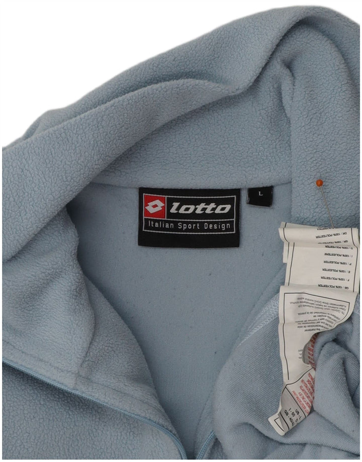 LOTTO Mens Zip Neck Fleece Jumper Large Blue Polyester