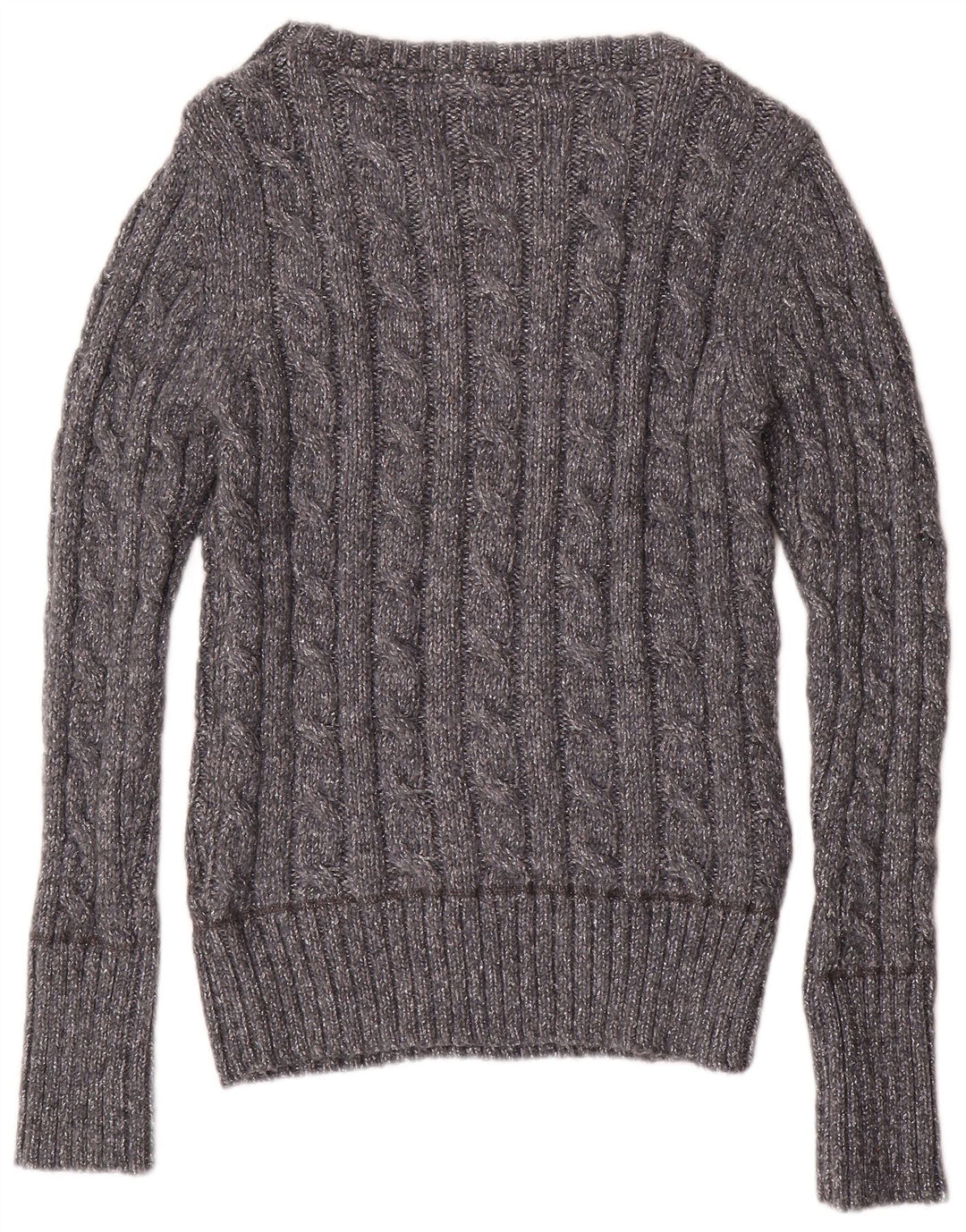 Maglione maglione da donna con scollo a barca SUPERDRY UK 16 grande poliestere grigio