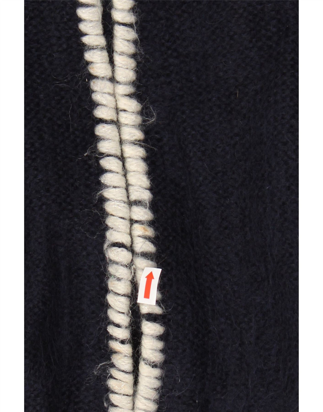 Maglione Bolero da donna VINTAGE a 1/2 manica UK 16 Grande floreale blu navy