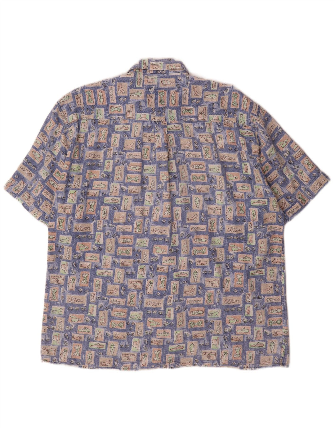 Camicia a maniche corte da uomo HATICO grande blu geometrica