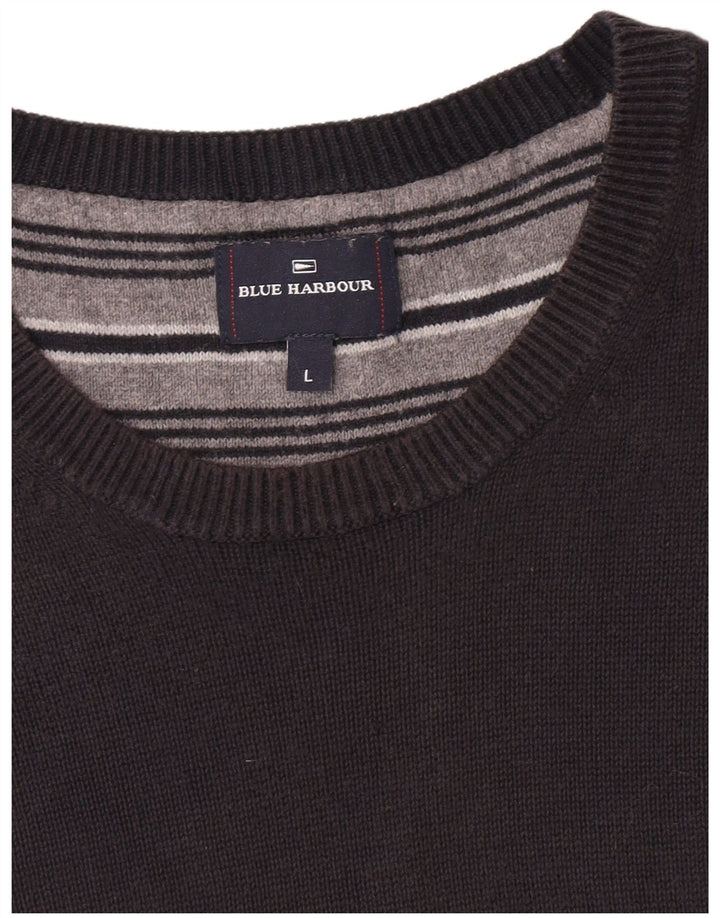 Maglione maglione girocollo da uomo Marks & Spencer blu Harbour grande blu navy