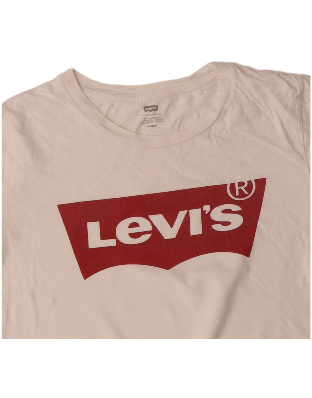 T-shirt grafica da donna LEVI'S Top UK 14 cotone bianco medio