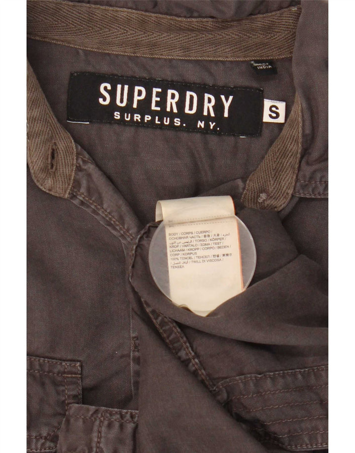 Camicia militare da donna Superdry UK 10 Small in viscosa grigia