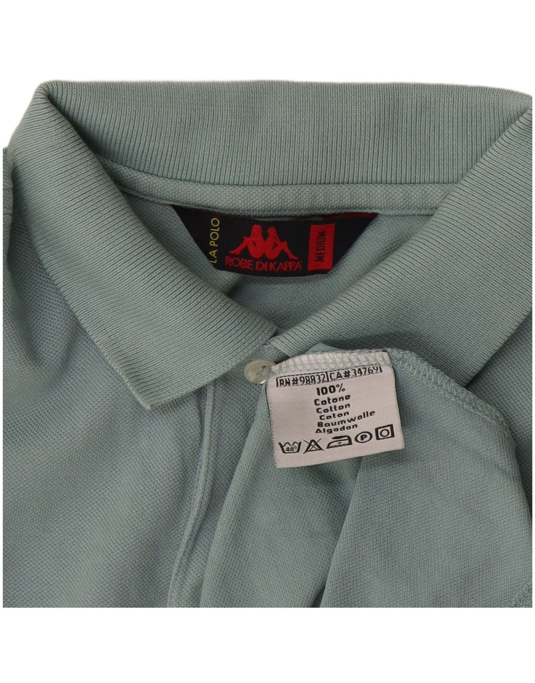 Polo Kappa Uomo Blu Medio in cotone