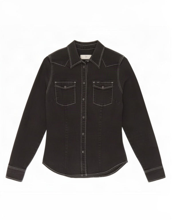 Camicia in denim da donna Lee UK 6 XS cotone nero